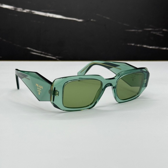NEW SPR 17W 11R10E PRADA SQUARE PR 17WS 11R10E GREEN PR17WS WOMEN SUNGLASSES - Picture 7 of 14